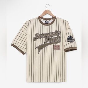 Jurassic Park Striped Baseball T-Shirt